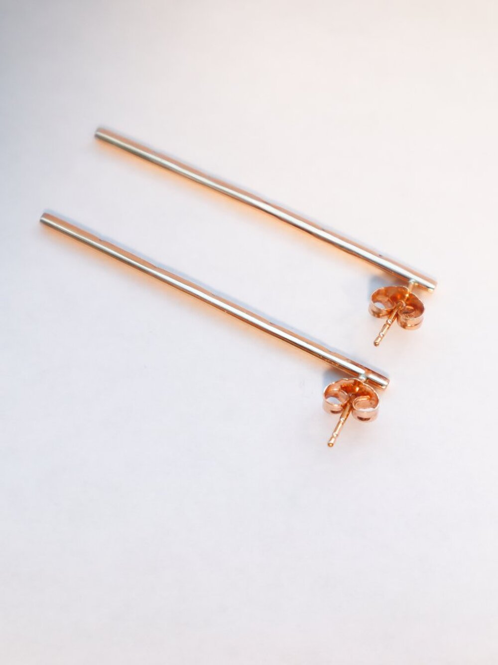 18K Diamond Bar Drop Earrings - Picture 14 of 16
